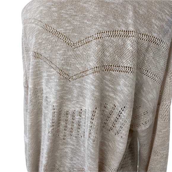EST. 1946 Crochet Cardigan Sweater Beige Womens Size L Breathable Open Front. - Picture 7 of 15